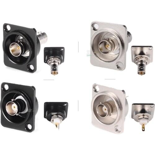1Pcs D type 75 Euro 86 panel BNC dual-pass connector socket solder-free female to female Q9 gold-plated audio module monitoring