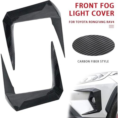 For Toyota rav4 foglight covers fog lamps frame Carbon Fiber Front Bumper Trim fog lamp hoods Grilles Accessories 2020