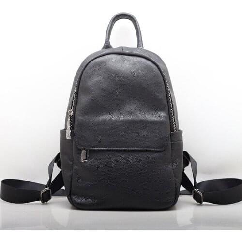 Fashion Genuine Leather Women Backpack High Quality Ladies Bagpack Casual Travel Bag Top Selling Black School Bags For Girls