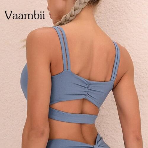 Double Strap Sports Top With Cups Black Seamless Bra Without Bones Woman Low Back Gym Bralette Without Bones Women Underwear