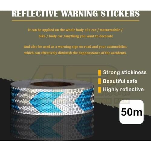 5*50m Safety Reflective Strip Sticker Car-Styling Self Adhesive Warning Tape Automobile Motorcycle Film Baby Car Decal