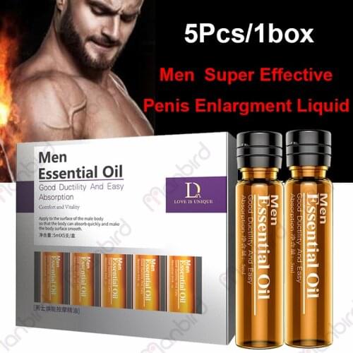 5pcs Male Penis Enlargement Essential Oil Adult Massage Growth Increase Thicken Dick Extender Men Delay Lasting Extensions Lube