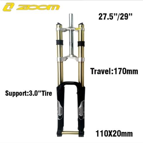 Bike Suspension Fork ZOOM 680DH AM Downhill MTB Mountain 20mm Thru Axle 110mm Fork 26/27.5/29 Damping black white gold golden
