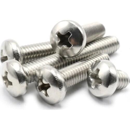 M1 M1.2 M1.4 M2.5 Phillips Screws Round head Screw Pan head Machine Screw Stainless Steel Bolts 100PCS
