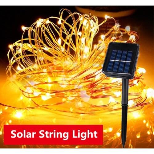 Waterproof Solar Light Garden String Light LED Copper Line Garland Night Light Solar Lamp Suitable Balcony Courtyard Christmas