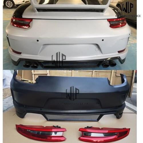 High Quality Fiber glass Rear Bumper Carbon Fiber Rear Diffuser Lip Car Styling For Porsche 991.1 To 991.2 Car Body Kit
