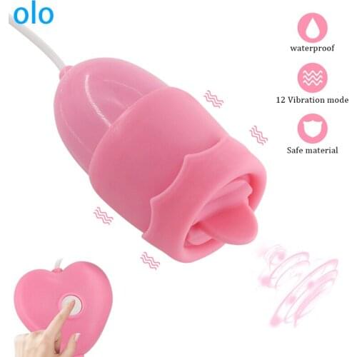 Tongue Oral Labia Licking Vibrators Sex Toys for Women Clitoris Stimulator Dildo Egg Vibrator USB Power 12 Speeds Adult Product