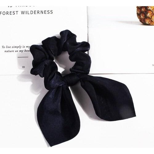 New Chiffon Bowknot Elastic Hair Bands For Women Girls Color Scrunchies Headband Hair Ties Ponytail Holder Hair Accessorie