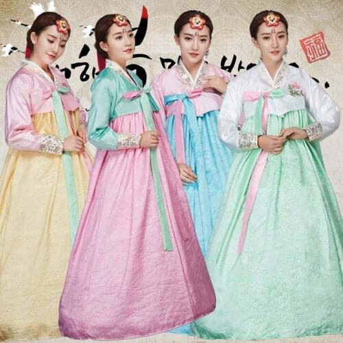 Top+Skirt Women Traditional Korean Hanbok Dress Korea Court Wedding Costume Female Korea Ancient Natioanal Hanbok Clothing 89