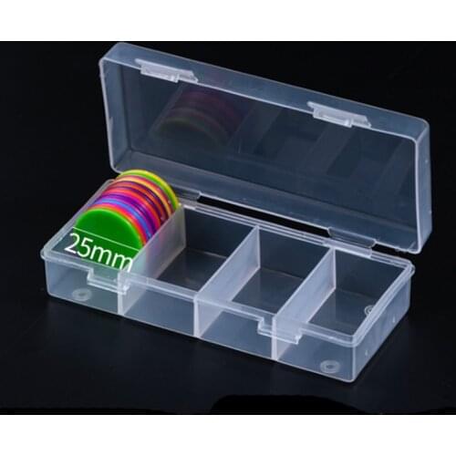 1 Pieces 11.5*6*2.8CM PP Plastic Diameter 25mm Poker Chips Storage Box For Token Disk Coin Collection Holder Boxes