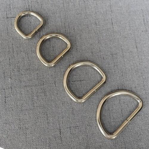 1 Pcs/Lot 15mm 20mm 25mm 32mm Silver Metal D Ring For DIY Bag Dog Collar Leash Belt Sewing Knapsack Garment Accessories Purse