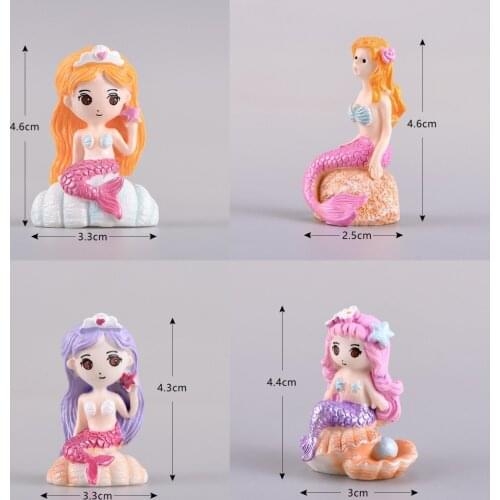 1 Piece Mermaid Whale Tail Dolphin Castle Model Small Statue Figurine Crafts Figure Ornament Miniatures DIY Garden