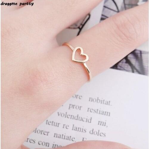 1PC Women Ring Hollow Heart Ring For Couple Wedding Promise Infinity Eternity Love Jewelry Boho Mujer Gifts