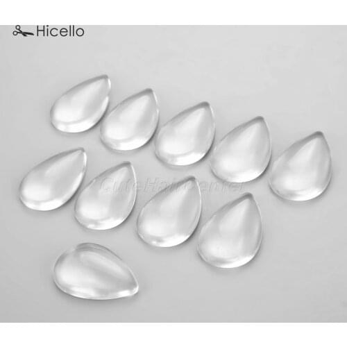 10pcs drop clear glass dome cabochon teardrop Flat Back 20*30mm water shape DIY Craft Cameo pendant Jewelry making Hicello