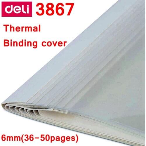 10PCS/LOT Deli 3867 thermal binding cover A4 Glue binding cover 6mm (36-50 pages) thermal binding machine cover
