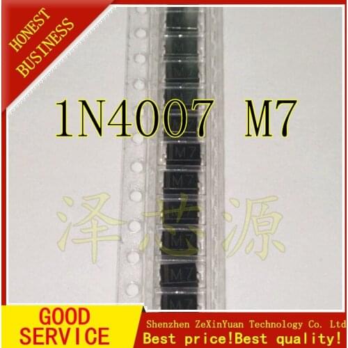 100PCS DIODE M7 1N4007 SMD 1A 1000V IN4007 4*2.5MM Rectifier Diode