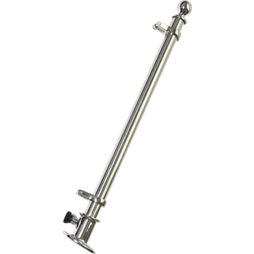 18 inch 457mm Mirror-Polished 316 Stainless Steel Flag Pole for Marine Pontoon Boats Deck Mount