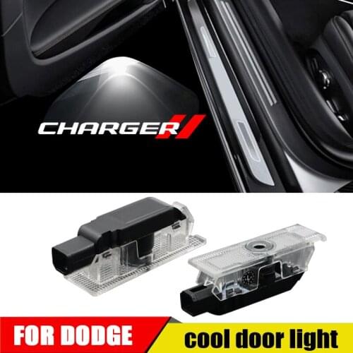 2-4 pcs For Dodge Charger Logo Door Light LED HD Letters Badge Insignia Projector Courtesy Welcome Light Shadow Ghost Lamp 12V