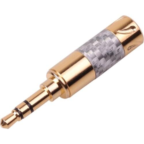 2.5mm 3.5mm 4.4mm Carbon fiber gold plated plug 1pcs