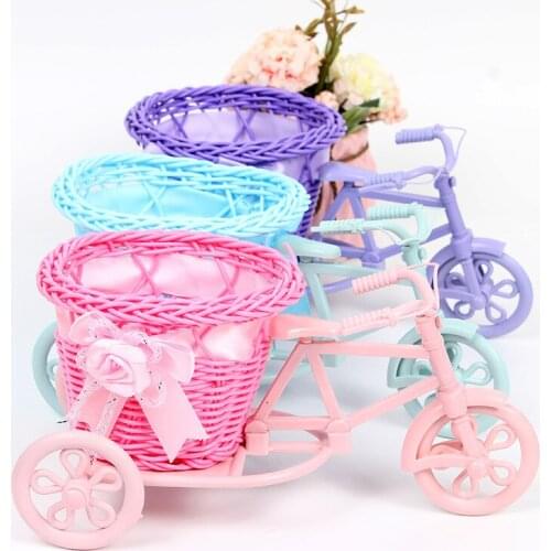 2020 Popular 1pc Handmade Tricycle Bike Shape Flower Basket for Flower Storage or Arrangement for wedding party