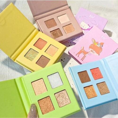 2021 New 4Color Eyeshadow Palette Matte Glitter Luminous Highlight Shimmer Eyes Makeup Portable Lying silkworm Waterproof TSLM2