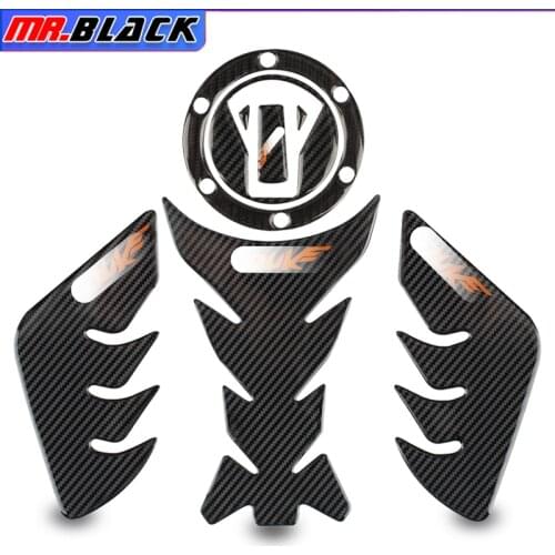 Motorcycle 3D carbon fiber Gas Fuel Oil Tank Cap Cover Pad Protector Decals Sticker for KTM DUKE 690