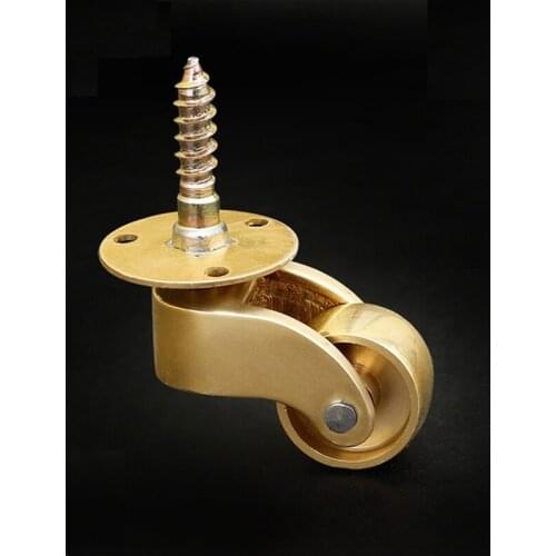 4Pcs/Lot Polished Solid Brass Cup Caster Swivel Castor