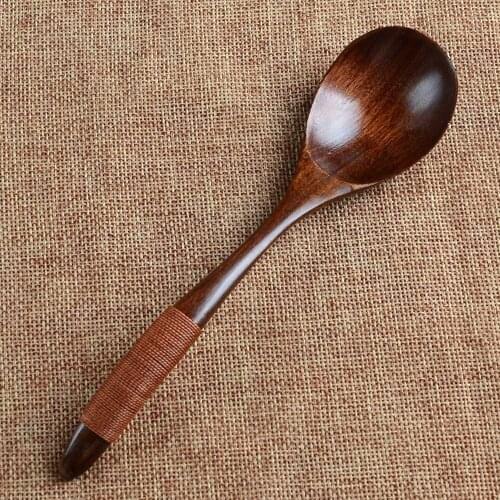 40# Hot Sale Lot Wooden Spoon Bamboo Kitchen Cooking Utensil Tool Soup Teaspoon Catering Kids Spoon Kitchenware For Rice Soup