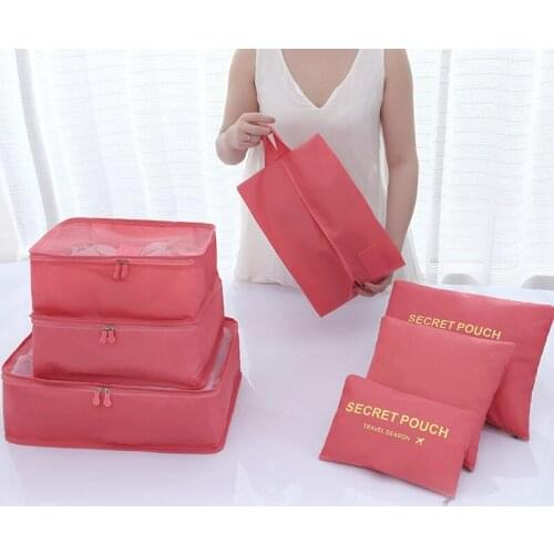7 sets Travel storage bag clothes shoes underwear dispensing luggage organizer large polyester pouch home organization
