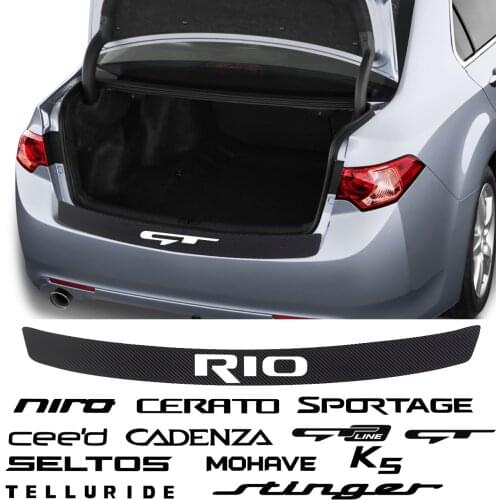 Car Stickers Carbon Fiber Trunk Decal For Kia Sportage QL Rio K2 Optima Sorento Picanto Ceed Forte Cadenza K9 Soul Accessories