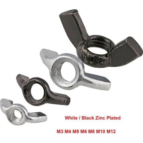 Butterfly Nut Wing Nuts M3 M4 M5 M6 M8 M10 M12 Carbon Steel Zinc Plated DIN315 Thumb Nuts Hand Tighten Nuts