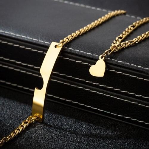 Luxury Heart Charm Gold Color Stainless Steel Couple Bracelet Link Women Men Gift Matching Jewelry For LGBT Valentines Day
