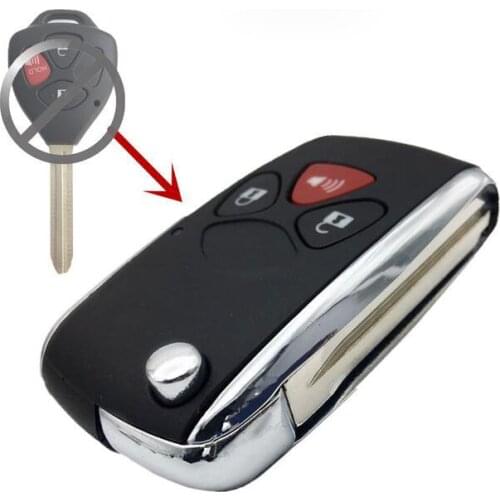 3 Buttons Modified Replacement Flip Floding Remote Key Shell Case For Toyota Camry Corolla Reiz Vios Toy43 Blade (New Style)