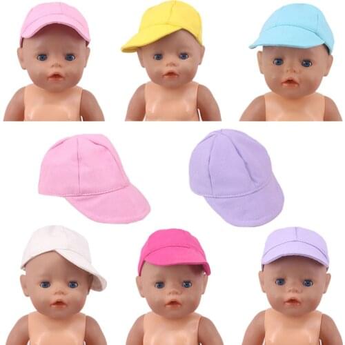 Hat Color Baseball Sport Casual Hat For 18 Inch American Doll&43 CM Born Baby Generation Russian DIY Christmas Girls Gift