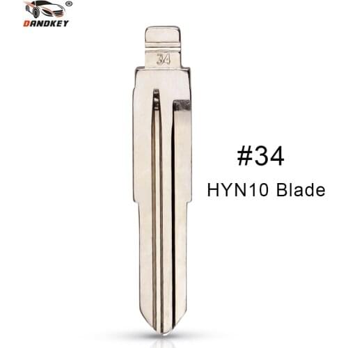 Dandkey No.34 Metal Blank Uncut Flip KD Remote Key Blade Type #34 For Kia Rio For Kia Accent Fob Replacement