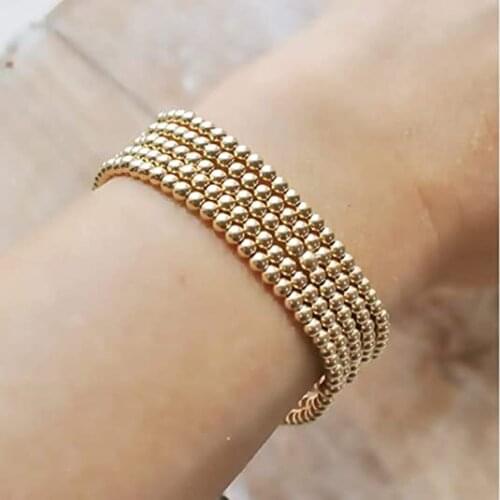 1pcs Stretch Bracelets Gold Silver Color Vintage Tiny Beads Colorful Bohemian Boho Summer for Women Girls Jewelry