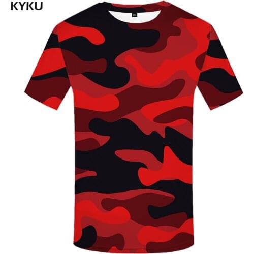 3d Tshirt Red Camouflage T shirt Men Camo Anime Clothes Military Shirt Print Rock T-shirts 3d Gothic Tshirts Casual