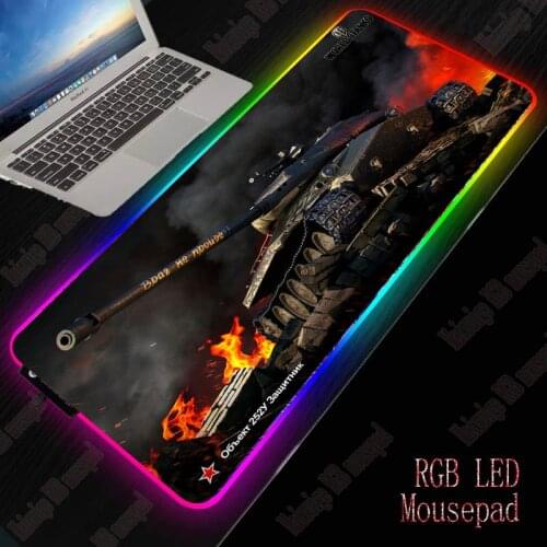 XGZ World of Tanks Gaming RGB Gamer Large Mousepad LED Lighting USB Keyboard Colorful Desk Pad Mice Mat for PC Laptop Desktop