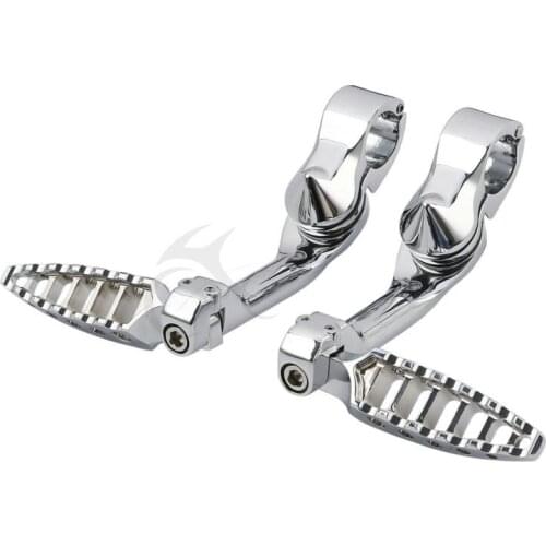 Foot Pegs Footrests 1.25" Long Angled Adjustable Mount For Harley Touring FLHR TWO COLORS