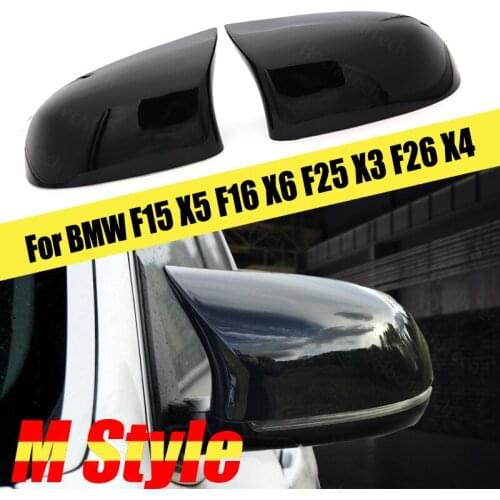1pair Mirror Caps Rearview Mirror Cap High Quality Horn for BMW X5 F15 X6 F16 X3 F25 X4 F26 M Style Mirror Cover Accessories