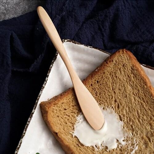 Kitchen Knives Spreaders Japanese Style long Thick handle Natural Wood For Cheese Sandwiches Breakfast Butter Tabeware Knife