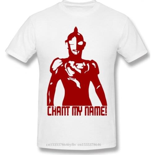 Men Clothing Ultraman Metal Heroes Giant Monster Space Garrison Films TShirt Red T-Shirt Chant My Name Men Fashion Short Sleeve