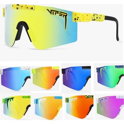 2021 Mirrored Green red blue lens pit viper Sunglasses polarized men sport goggle tr90 frame uv400 protection