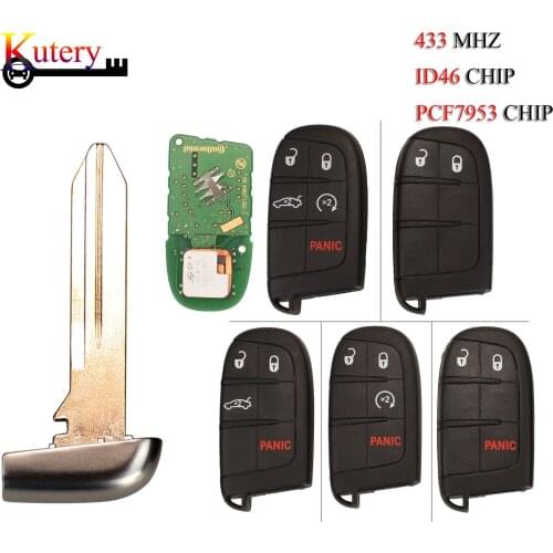 Kutery Original Remote Smart Car Key Control For Dodge Journey 433MHZ ID46 PCF7953 Chip 2/2+1/3+1/4+1 Buttons
