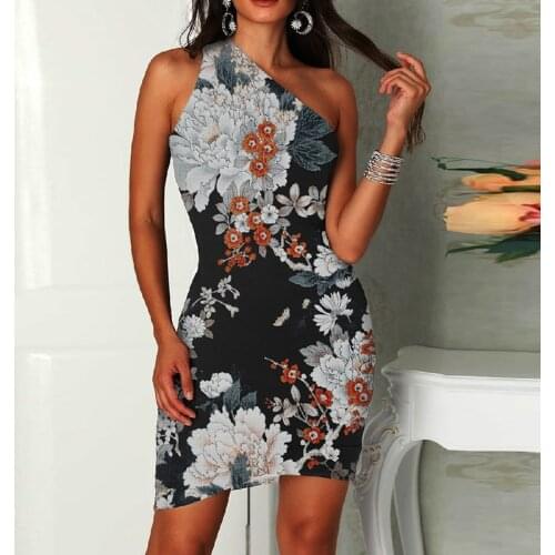 New Summer Fashion Hollow Out Sleeveless Dress Elegant Flora Printing Party Mini Dress Sexy Pullover Streetwear Dress Hot-Sale