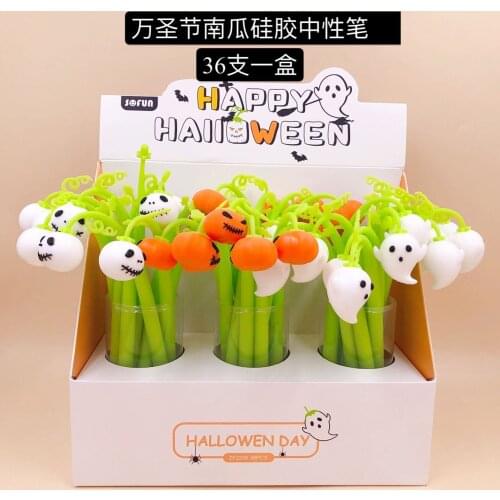 36pcs Gel Pens Halloween pumpkin black colored kawaii gel-ink pens pens for writing Cute stationery office school supplies