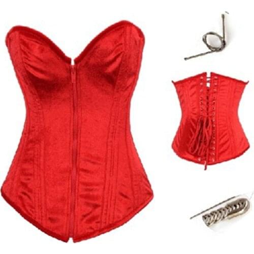 Sexy steel boned corsets and bustiers zipper front velvet bridal bustier corset push up body shaper victorian corselet overbust