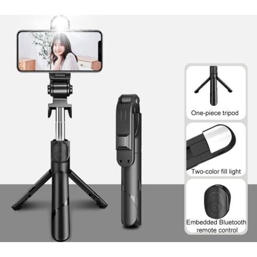 3 in 1 Selfie Stick Bluetooth With fill light and Shutter Remote Tripod flexible Portable for Phone Monopod for xiaomi huawei