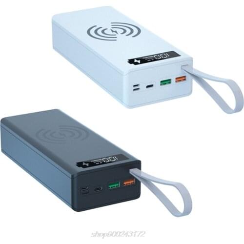 Detachable QC3.0 PD LCD Display DIY 16x18650 Battery Case Power Bank Shell without Battery 10W Wireless Charging J23 21 Dropship