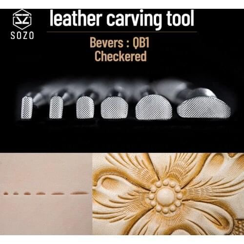 SOZO QB1 Leather Work Stamping Tool Eevelers Checkered Sheridan Saddle Make Carving 304 Stainless Streel Stamps